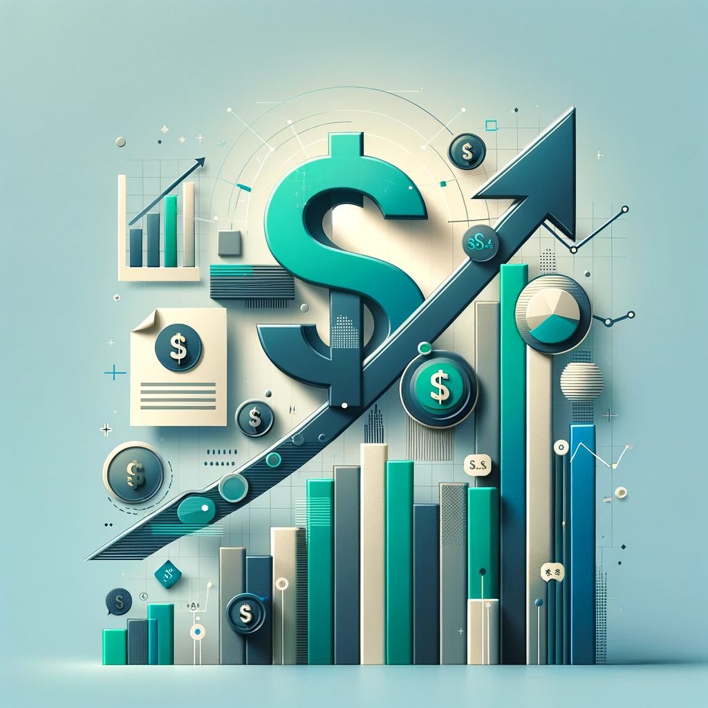 A professional and engaging LinkedIn post image for an article on revenue recognition. The image should feature an abstract representation of financia
